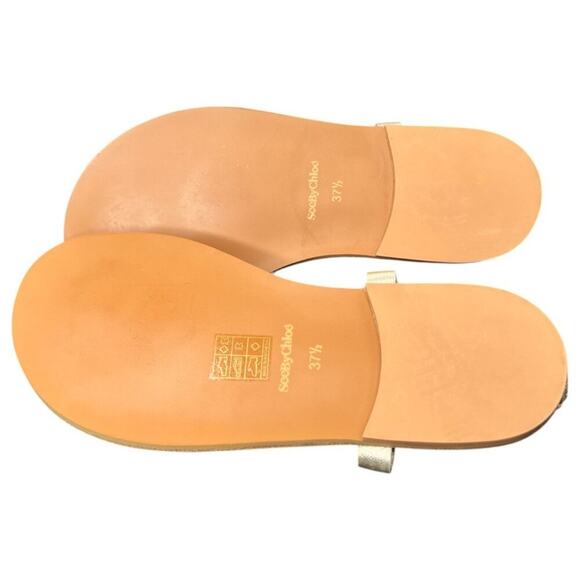 See by Chloé Nola Gold Sandals Size 37.5 / 7.5 - Picture 6 of 8